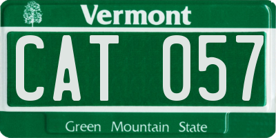 VT license plate CAT057
