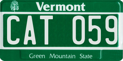 VT license plate CAT059