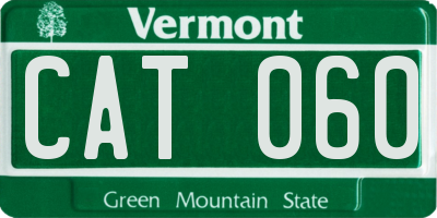 VT license plate CAT060