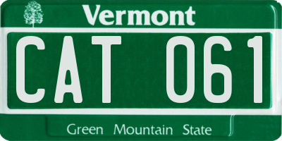 VT license plate CAT061