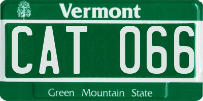 VT license plate CAT066