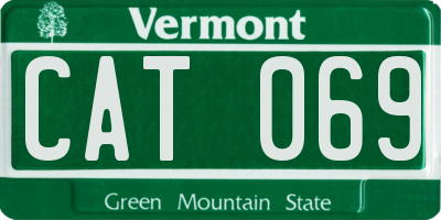 VT license plate CAT069