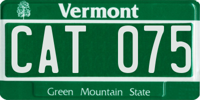 VT license plate CAT075