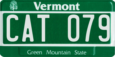VT license plate CAT079