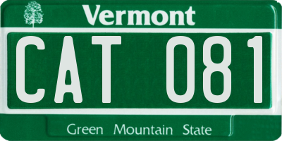 VT license plate CAT081
