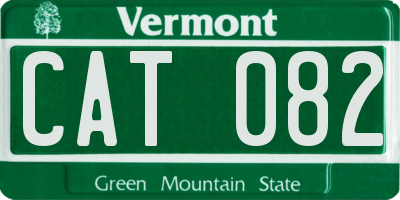 VT license plate CAT082