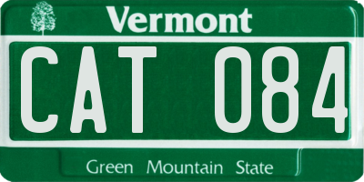 VT license plate CAT084