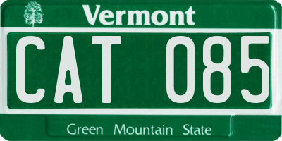 VT license plate CAT085