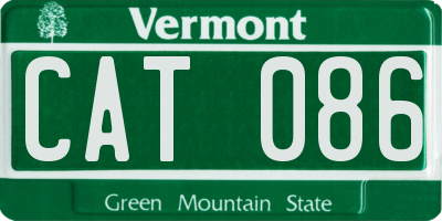 VT license plate CAT086