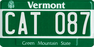 VT license plate CAT087