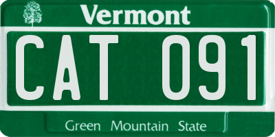 VT license plate CAT091