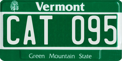 VT license plate CAT095