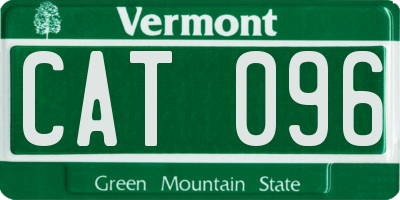 VT license plate CAT096