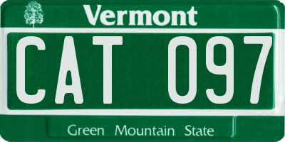 VT license plate CAT097