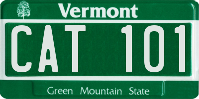 VT license plate CAT101