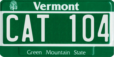 VT license plate CAT104