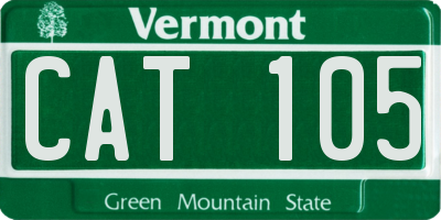 VT license plate CAT105