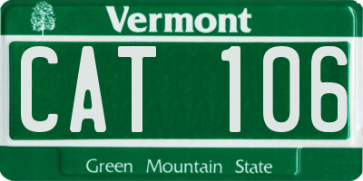 VT license plate CAT106