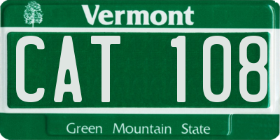 VT license plate CAT108