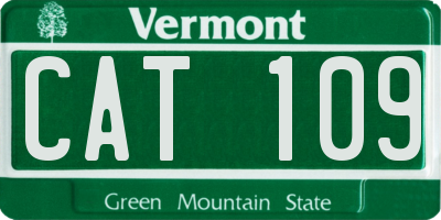 VT license plate CAT109