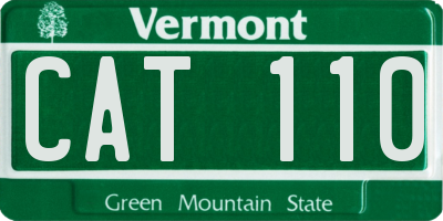 VT license plate CAT110