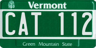 VT license plate CAT112