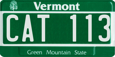 VT license plate CAT113