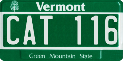 VT license plate CAT116