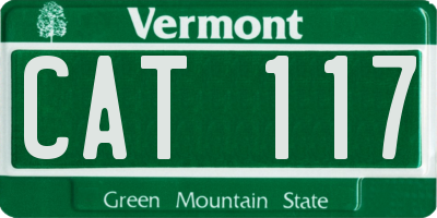 VT license plate CAT117