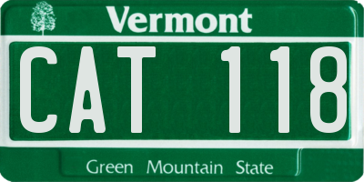 VT license plate CAT118