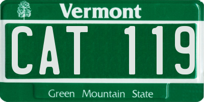VT license plate CAT119