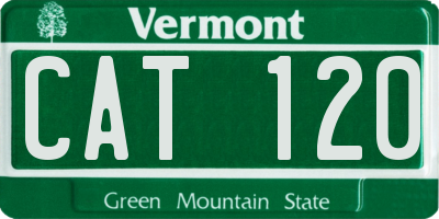 VT license plate CAT120