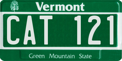 VT license plate CAT121