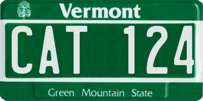 VT license plate CAT124