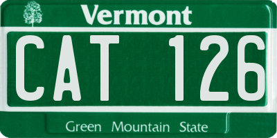 VT license plate CAT126