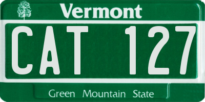 VT license plate CAT127