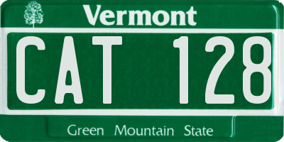 VT license plate CAT128