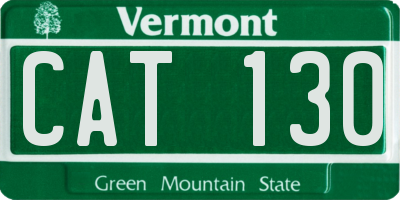 VT license plate CAT130