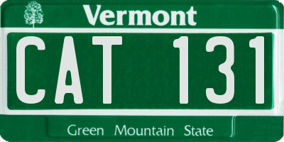 VT license plate CAT131