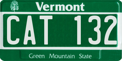 VT license plate CAT132