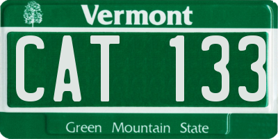 VT license plate CAT133