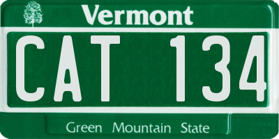 VT license plate CAT134