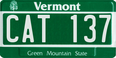 VT license plate CAT137