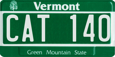 VT license plate CAT140