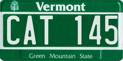 VT license plate CAT145