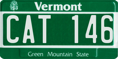 VT license plate CAT146