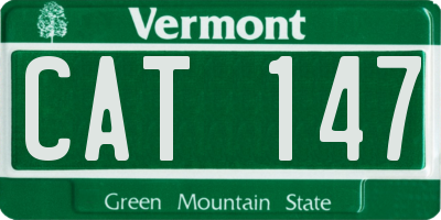 VT license plate CAT147