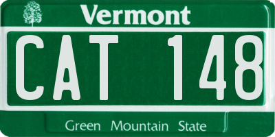 VT license plate CAT148