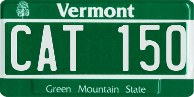 VT license plate CAT150