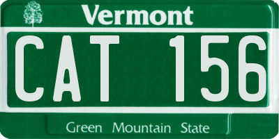 VT license plate CAT156